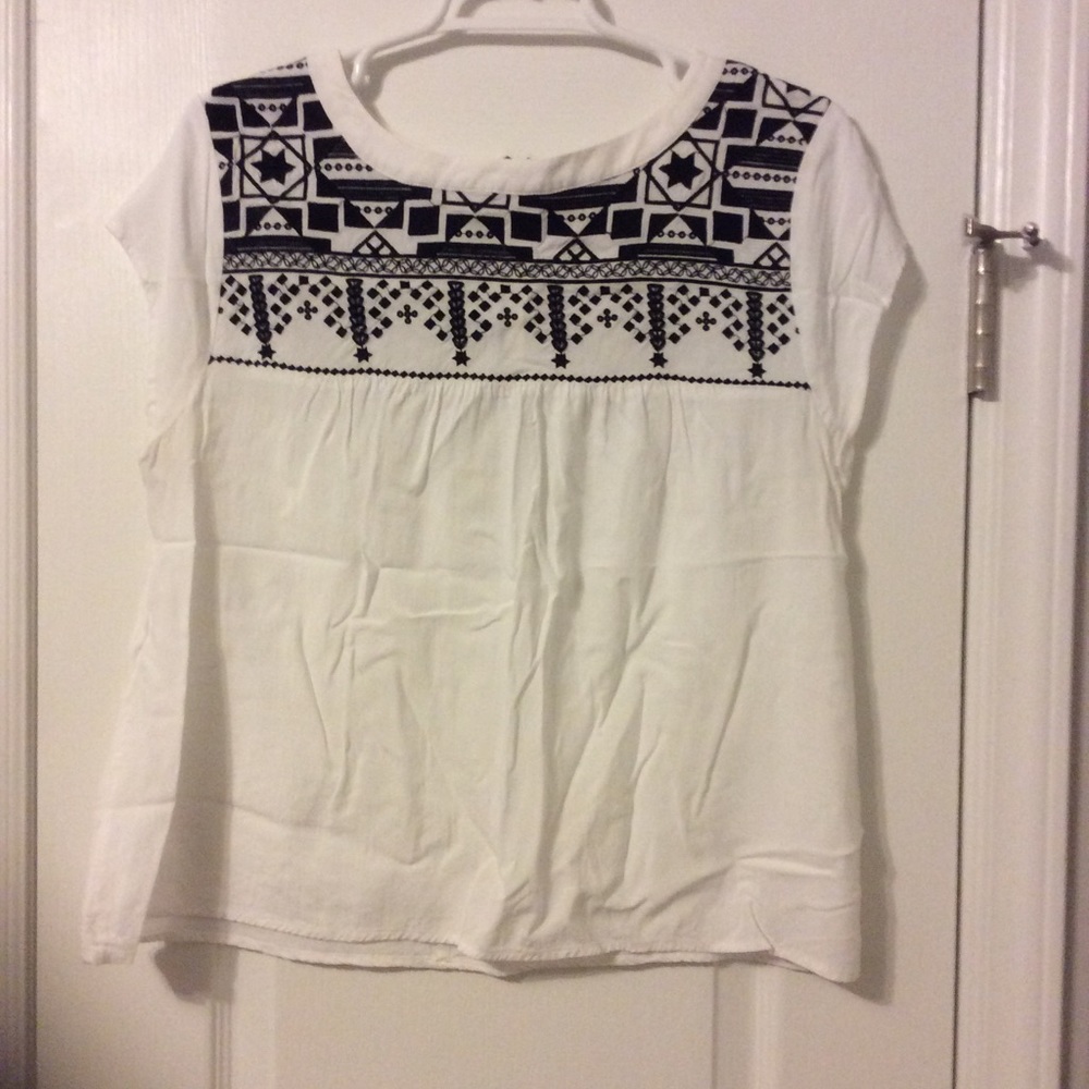 White and black blouse